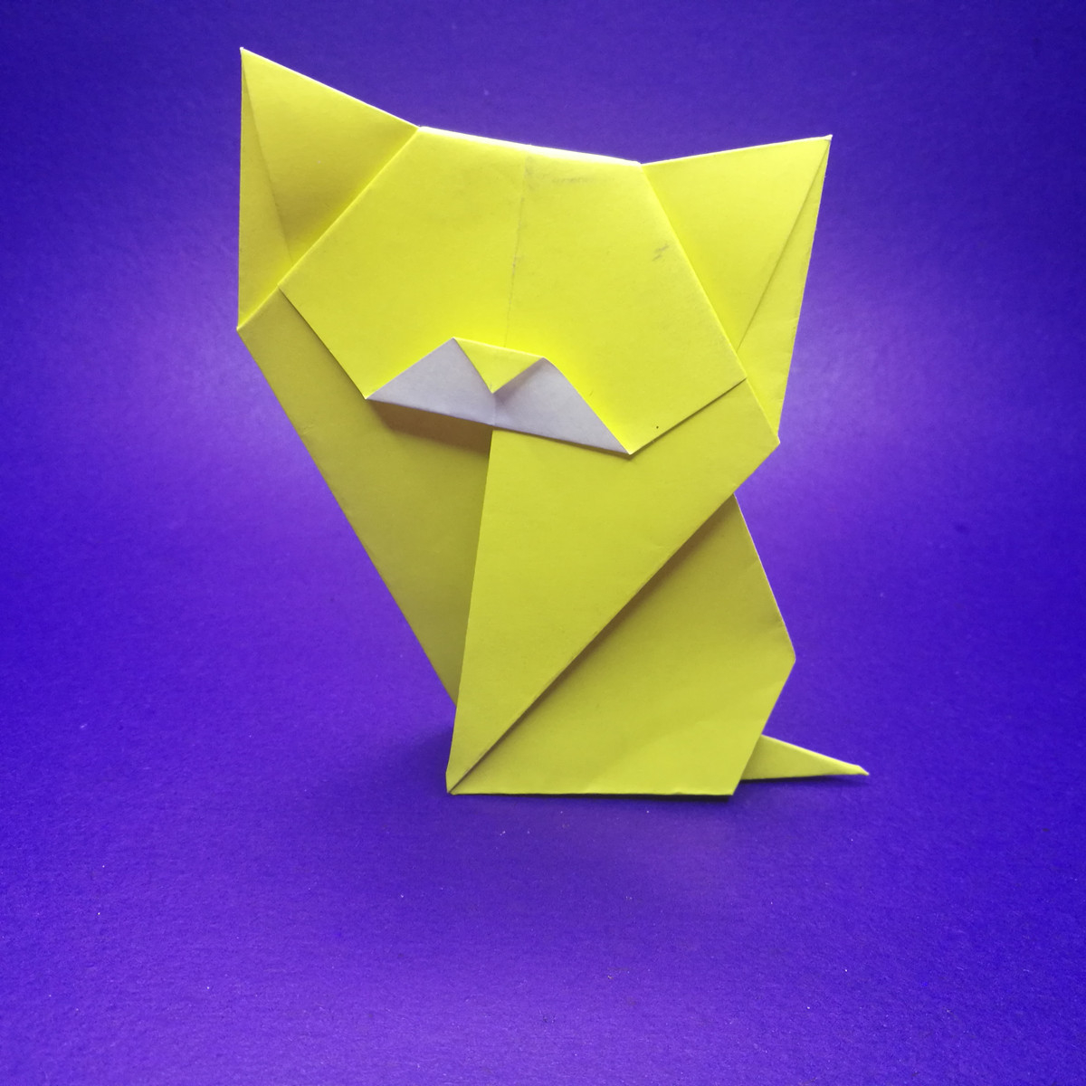 Www Origami Com Origami Sitting Cat Instructions And Diagram